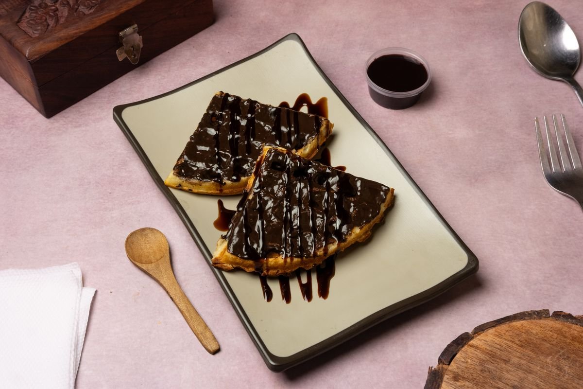 Double Chocolate Waffles Dessert - Coffee Shop in Velachery