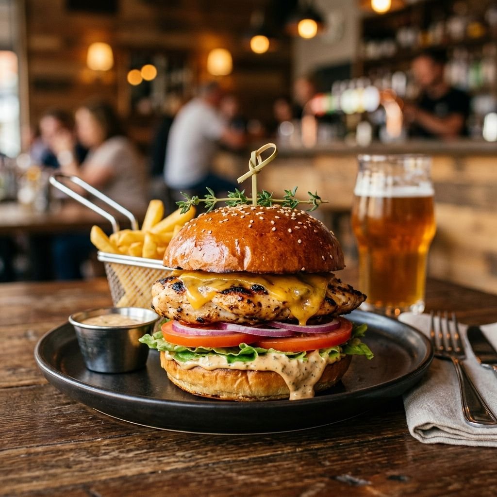 Gourmet Chicken Burger - Cozy Cafe in Velachery